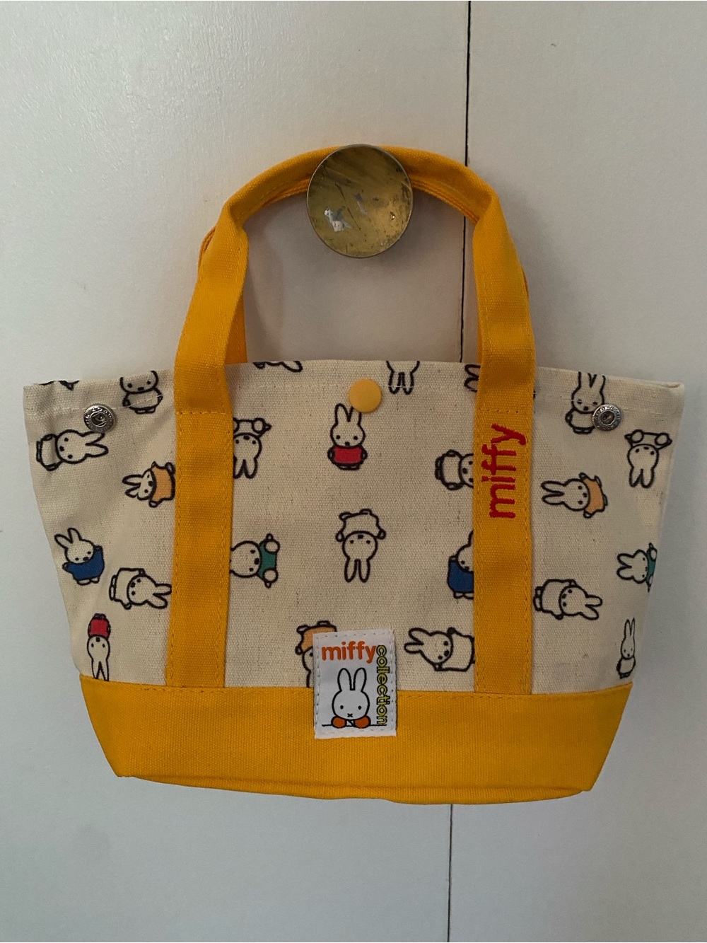 Miffy Print Canvas Mini Bag Yellow/Cream